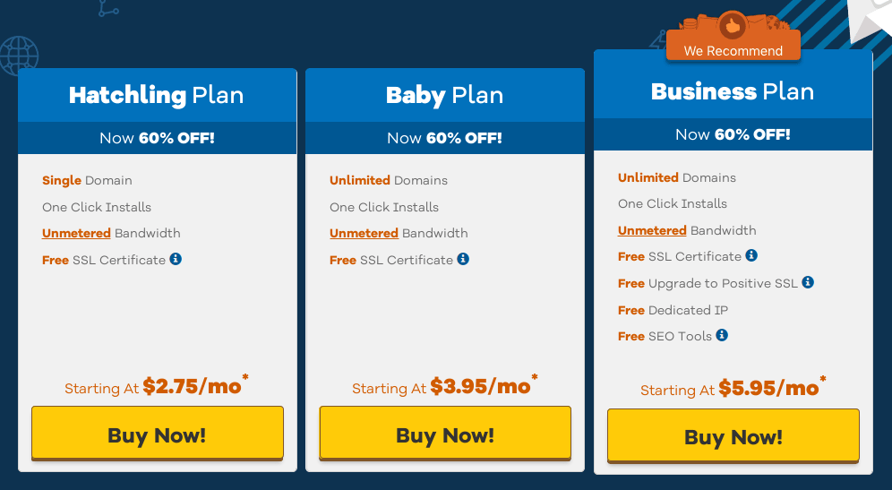 HostGator Web Hosting Plans