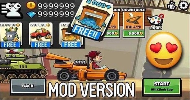 Download Hill Climb Racing 2 MOD APK Unlimited Money Diamond And Fuel Latest Version 2021