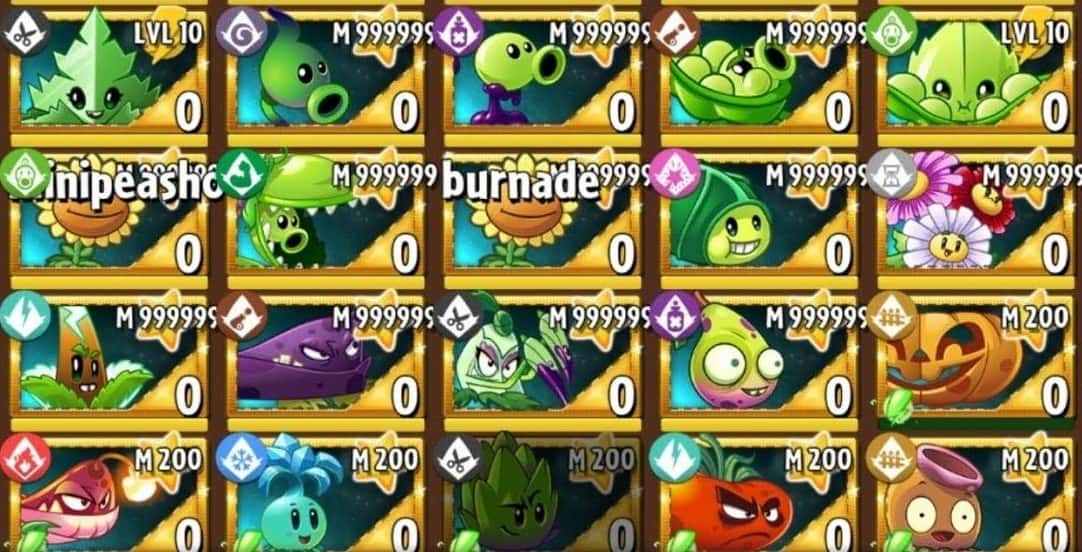 plants vs zombies hacked all plants unlocked